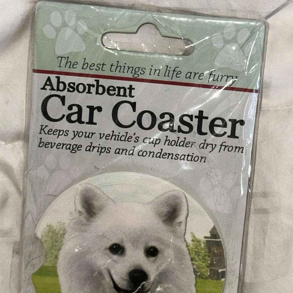 American‎ Eskimo Dog car coaster NEW E & S Pets Brand